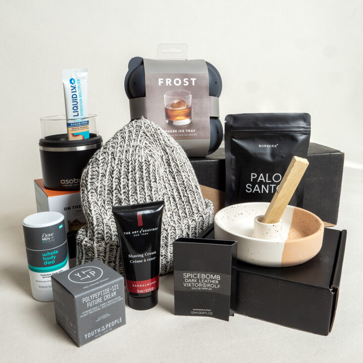 The Winter GQ Box included a beanie, skin cream for harsh weather, and a mix of other items.