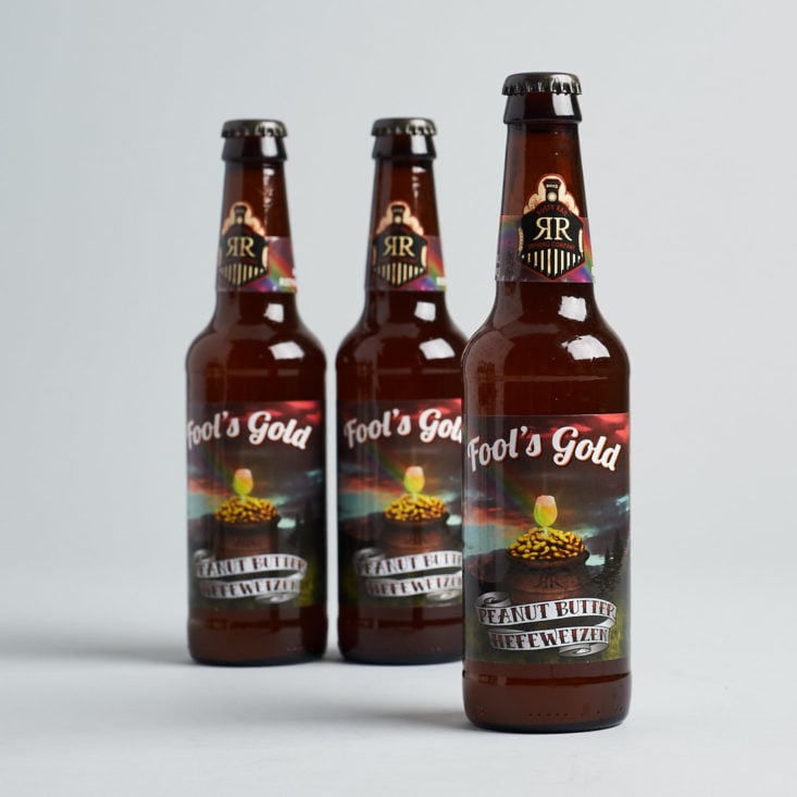 craft beer set of three gold bottles